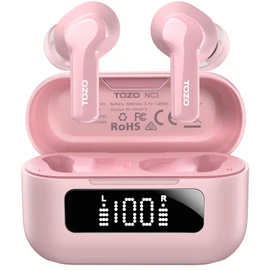 TOZO Hybrid Active Noise Cancelling Wireless Earbuds with 6 Mics AI Clear Call Ear Buds 68H Playtime with LED Display 32 Preset EQs via APP Bluetooth 5.3 IPX8 Waterproof in Ear Headphones