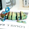 3D Printed Lizard Model with Eyes,Flexible Animals Toy Statue,Movable Joints,Home