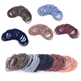 Evogirl Elastic Hair Ties 100 PCS Ponytail Holders 2MM Thin 2 Inch in Diameter Hair Band for Normal Medium to Thick Hair, For Girls Women or Men (Multicolor)