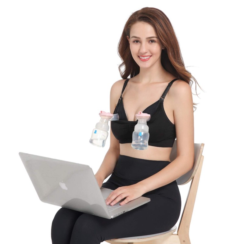 Zyorenc Hands-Free Breastfeeding Bra Hands-Free Breast Pump Bra Breastfeeding Breathable,