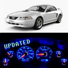 WLJH Super Bright Blue Instrument Panel Gauge Cluster Warning Indicator Bulb Full Dash Led Light Kits for Ford Mustang 94 95 96 97 98 1994-1998, Pack of 18