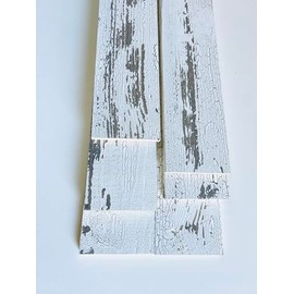 Hobby Board Rustic Weathered White Barnwood Solid Wood Planks for DIY Crafts, Projects and Decor (6 Planks - 2.5" Wide x 12" Long)
