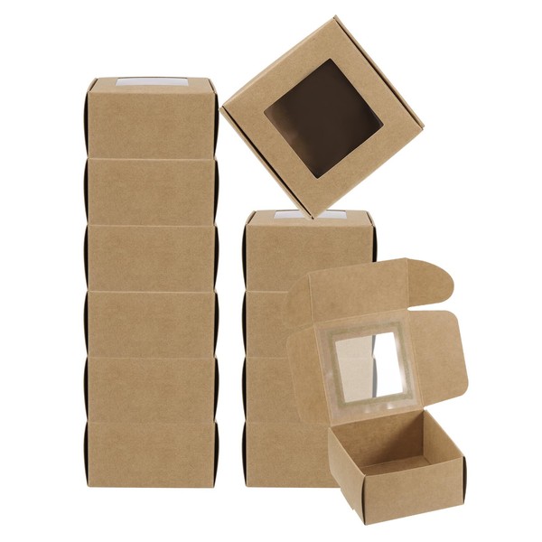 PATIKIL 3"x3"x1.5" Paper Soap Box with Window, 30 Pack Homemade