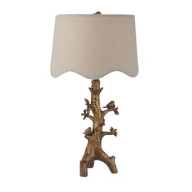 Sagebrook Home Gold Perched Birds on Branch Table Lamp, Resin & Metal