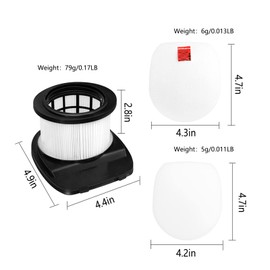 VideoPUP IZ362H Filter Compatible with Shark Cordless Stick Vacuum IZ162H IZ362H IZ362HT IZ440H IZ462H IZ482H IZ483H, Replace XHF161H 617FJ140(2pcs Filters+ 4pcs Foam & Felt Filter+1pc Brush )