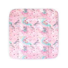 Balbina® Changing Mat Waterproof Changing Table Mat Cotton 60 x 70 cm I Pink Unicorn