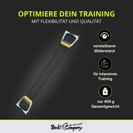 Bad Company Chest Expander I 5-Way Adjustable Resistance Bands with Handles I Fitness Bands for Home Training
