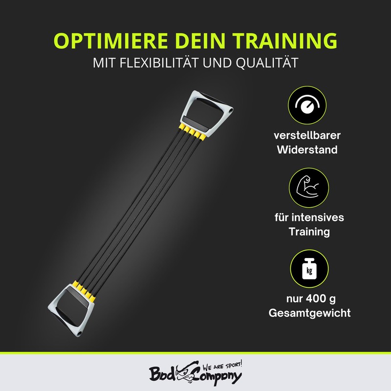Bad Company Chest Expander I 5-Way Adjustable Resistance Bands with