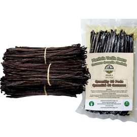 50 Vanilla Beans Bulk For Making Vanilla Extract Grade A - NON-GMO Fresh Pods, "6-9" Inches, Perfrect for Homemade Extract, Cooking, and Brewing