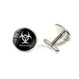 Umbrella Corporation Biohazard Cosplay Cufflinks (Black Biohazard)