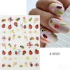 5D Embossed Bee Nail Stickers Cute Daisy Floral Lady Bug