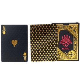 2 x Playing Cards Black Waterproof Poker Cards Plastic Playing Cards Made of PVC Professional Premium Playing Cards for Texas Holdem Poker - 2 Gold