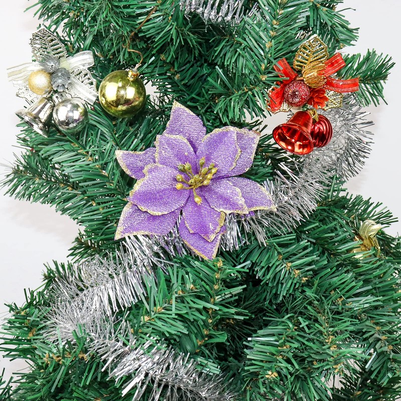 Adornos para árbol de Navidad de Pascua con purpurina, paquete