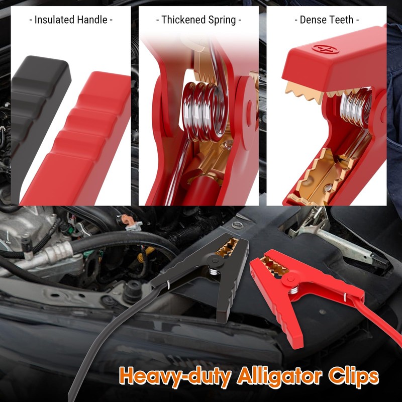 Mayspare Jumper Cables for Car with Adapter Compatible with Milwaukee