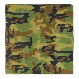 L&M® 12Pcs Bandanas 100% Cotton Paisley Print Head Wrap Scarf Wristband (Camo)