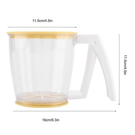 Flour Sieve with Lid, Flour Sieve One-Handed Powdered Sugar Mill, Powdered Sugar Sieve, Dusting Sugar Shaker, Flour Shaker with Handle, One-Handed Baking Accessories for Almond Powder, Powdered Sugar,