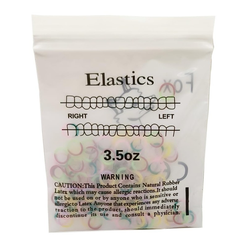 SNAWOP Orthodontic Elastic Rubber Band 1/4" Neon 100PCS Medium 3.5