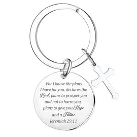 LLAFY Christian Keychain Religious Gifts for Women Faith Based Gift Bible Verse Keychain Bible Accessories Inspirational Gift for Daughter Friend Christmas Birthday Easter Gifts