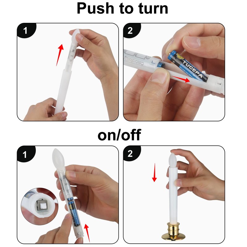 6 Pack Flameless LED Taper Candles with Remote & Timer