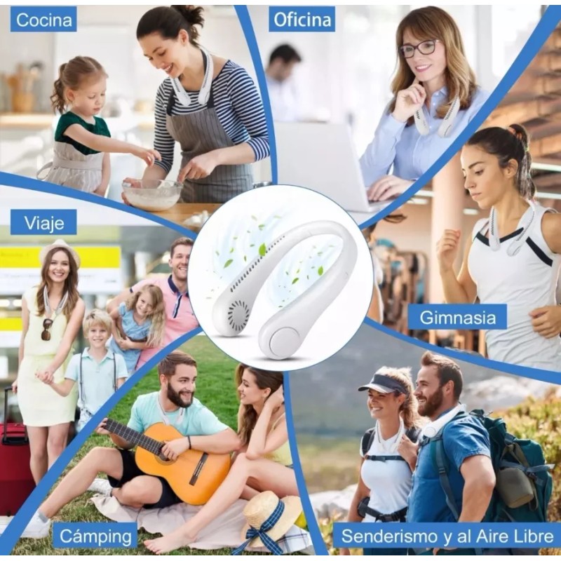 A&R Abanico Portátil Para Cuello Recargable Turbo