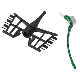 vhbw Mixing Attachment Compatible with Silvercrest Monsieur Cuisine Connect SKMC 1200 Food Processor - Butterfly Attachment + Brush, Plastic, Dark Grey