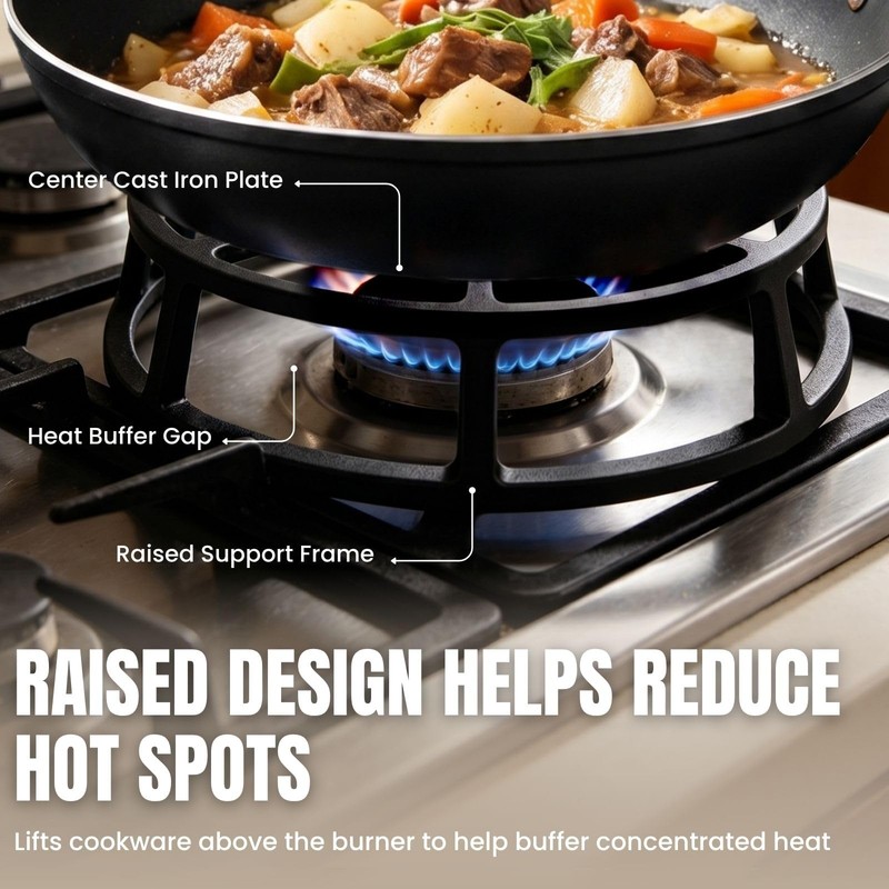 9.45 Inch Heavy Duty Cast Iron Heat Diffuser for Gas