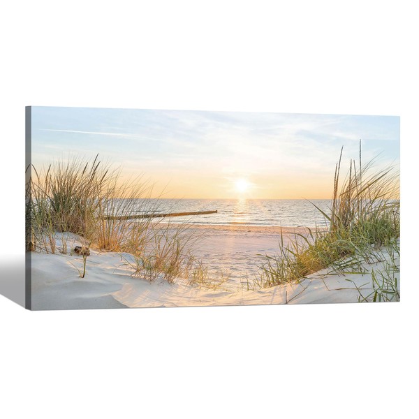 SD SOFT DANCE Canvas Wall Art Beach Picture: Coastal Sunset