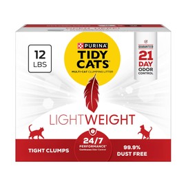 Purina Tidy Cats Lightweight, Low Dust, Clumping Cat Litter Odor Control 24/7 Performance Multi Cat Litter 12 lbs