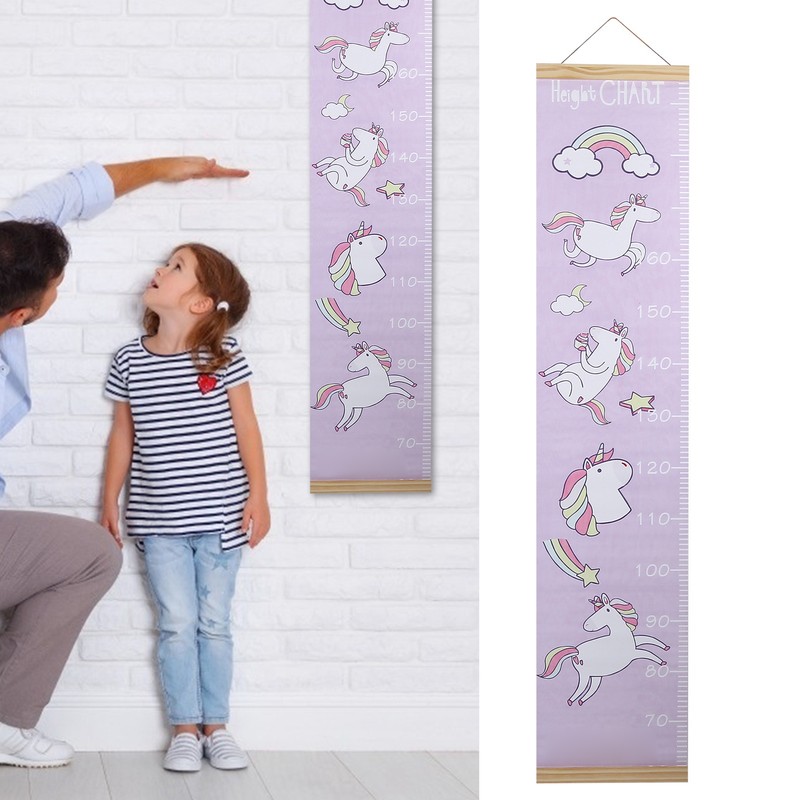 Kid's Growth Chart Removable Hanging Wall Decor Height Measuring Ruler