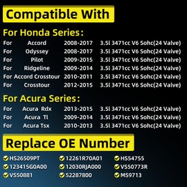 HS26509PT 3.5 Cylinder Head Gasket Set for Honda Accord Odyssey 2008-2017 Pilot Ridgeline 2009-2014 Crosstour 2012-2015, for Acura RDX TL TSX 2010-2013 3.5L V6 SOHC Engine Head Gasket Kit