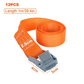 SENENQU 12 Pack Tie Down Straps, 1m x 25mm Heavy Duty Luggage Straps, Adjustable Lashing Straps Tensioning Belts with Cam Buckle for Vans Trucks Trailer Truck Cargo – 600lbs Break Strength