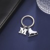 Amaxer White Enamel Ice Skates Shoes Pendant Keyring Alphabet Letters