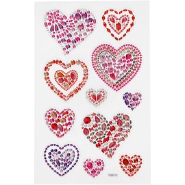 Rhinestone Stickers - Heart - Pack of 11