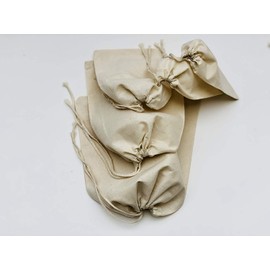 Cotton Muslin Bags, 100% Organic Cotton with Single Drawstring. Premium Quality Reusable Eco-Friendly Natural Muslin Bags. (10, 3x5 Inches)