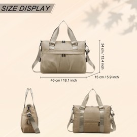 HUA ANGEL Large Tote Bag with Zip Pockets and Compartments Waterproof Nylon Womens Shoulder Bag Carry On Handbag for Travel Sport College Holiday Fitness Weekend