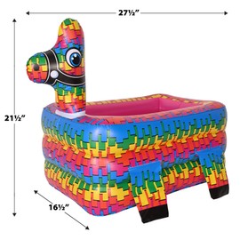 Beistle 27.5" x 21.5" Mexican Theme Pinata Inflatable Cooler For Fiesta Decorations, Cinco De Mayo Party Supplies, Holds Approx. 36 12oz cans, Celebrating With You Since 1900, Multicolor
