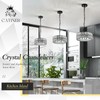 CATINER Crystal Pendant Light 4-Light Modern Black Chandelier Small 12”