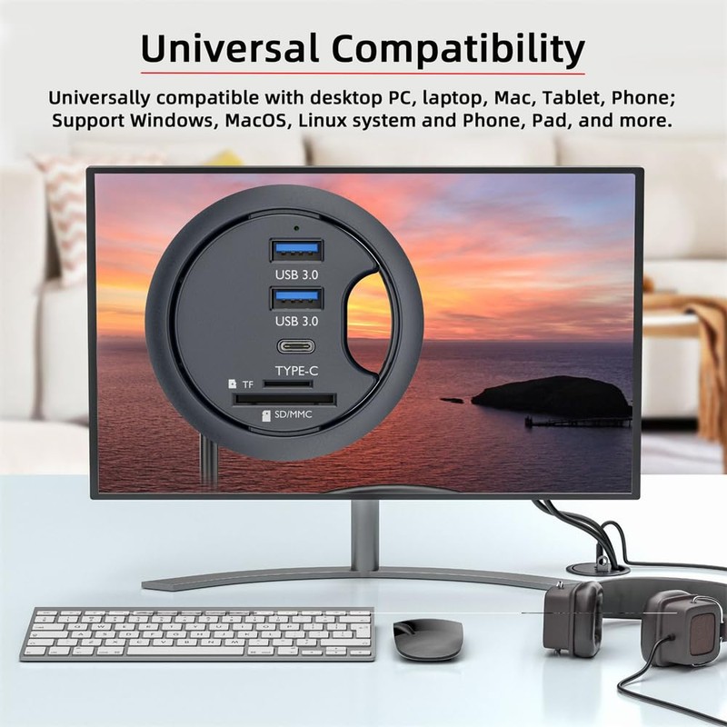 NFHK USB 3.0 Hub SD TF USB-C 2 Port USB
