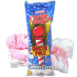 Fluffy Stuff North Pole Stawberry and Blue Razz Flavored Cotton Candy, 2 oz, Pack of 3