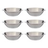 SET OF 6 - 6 1/2 Inch Wide Stainless Steel Flat Rim Flat Base Mixing Bowl