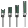 Wolfride 4PCS Straight Router Bit with Bearing, 1/4-Inch Shank Top