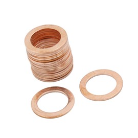 A ABSOPRO Copper Crush Washers Flat Sealing Gaskets Rings 14mm Inner Diameter (Set of 20)