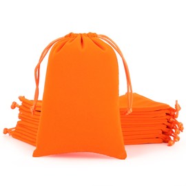 Tapleap Velvet Bags, Orange Jewelry Pouch, 4x6 inches Small Drawstring Pouch, For Wrapping Mini Gift, Coin, Bracelet