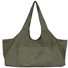 Namvo Large Yoga Mat Bag Multi-Purpose Gym Bag Yoga Mat Tote Sling Carrier with Side Pocket Fits Most Size Mats Army Green