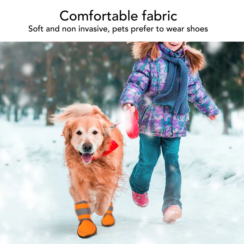 4pcs Dog Boots Soft Rubber Waterproof Pet Dog Paw Protector