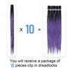 24in 10 PCS Straight Clip in Dreadlock Extensions Black to