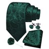 Gusleson Green Tie for Wedding Mens Silk Paisley Emerald Green