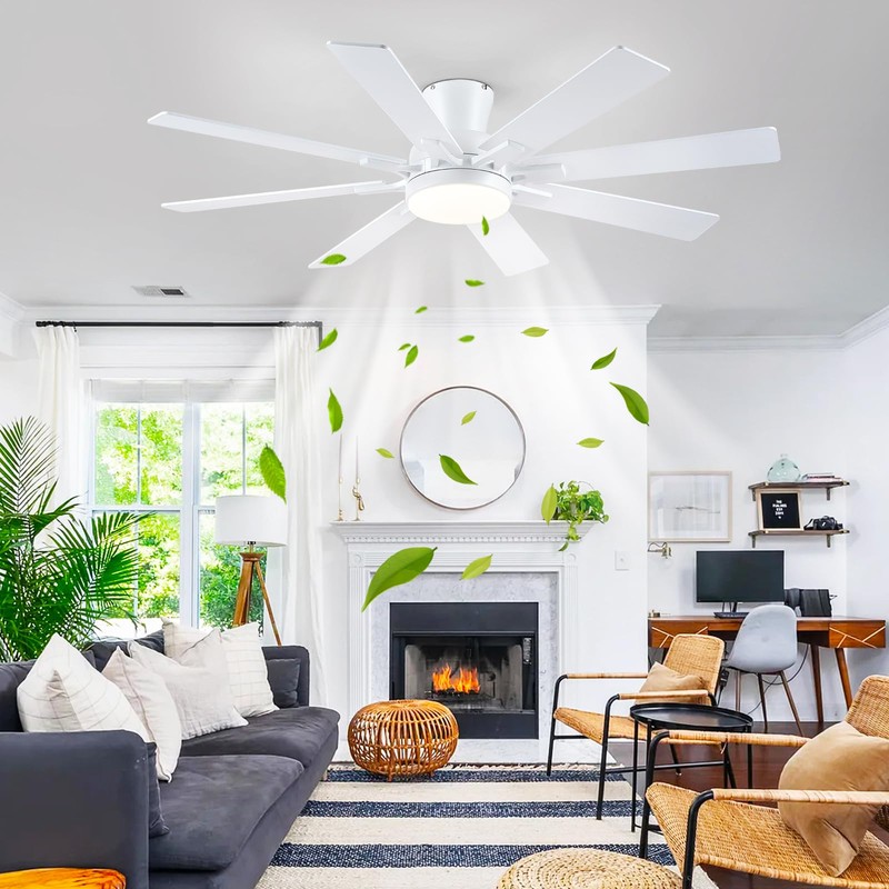 Mpayel Ceiling Fans with Lights- 52" Low Profile Indoor Ceiling