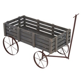 Shine Company Buckboards Garden Wagons Decorative Planter - Grey