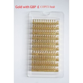 MACHSWON 100 PCS Digital Price Tag 3D Metal Shelving Adjustable GBP ￡ Price Cube Kit for Shop Display Jewelry Watch Shop Office Display Pricemarker Labels Gold